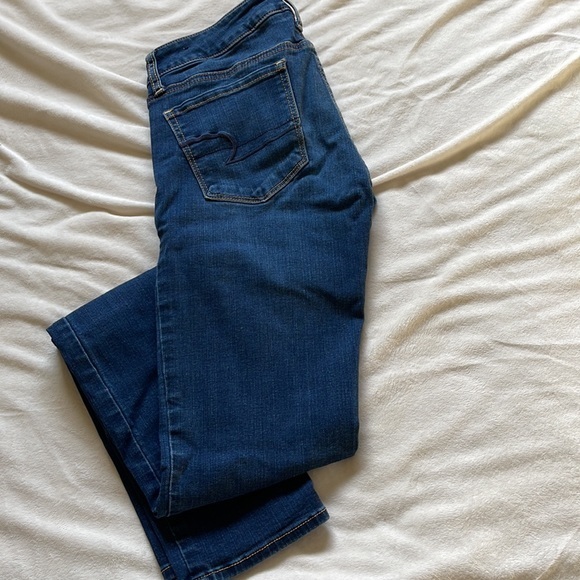 American Eagle Dark Blue Jeans Skinny size 2 Long - Picture 3 of 7